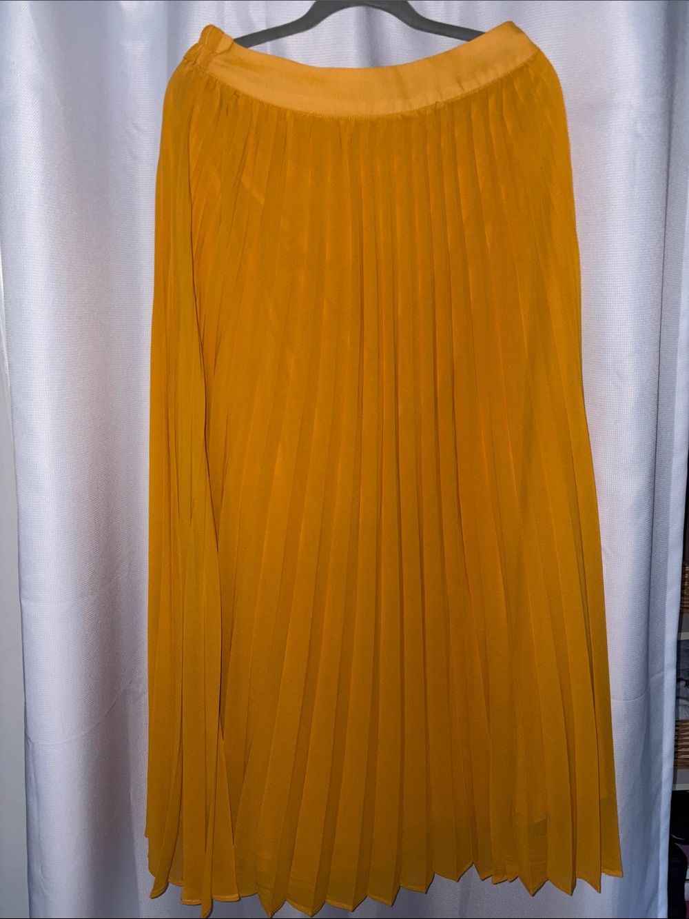 Pleated Maxi Skirt in Mustard / Amber Yellow